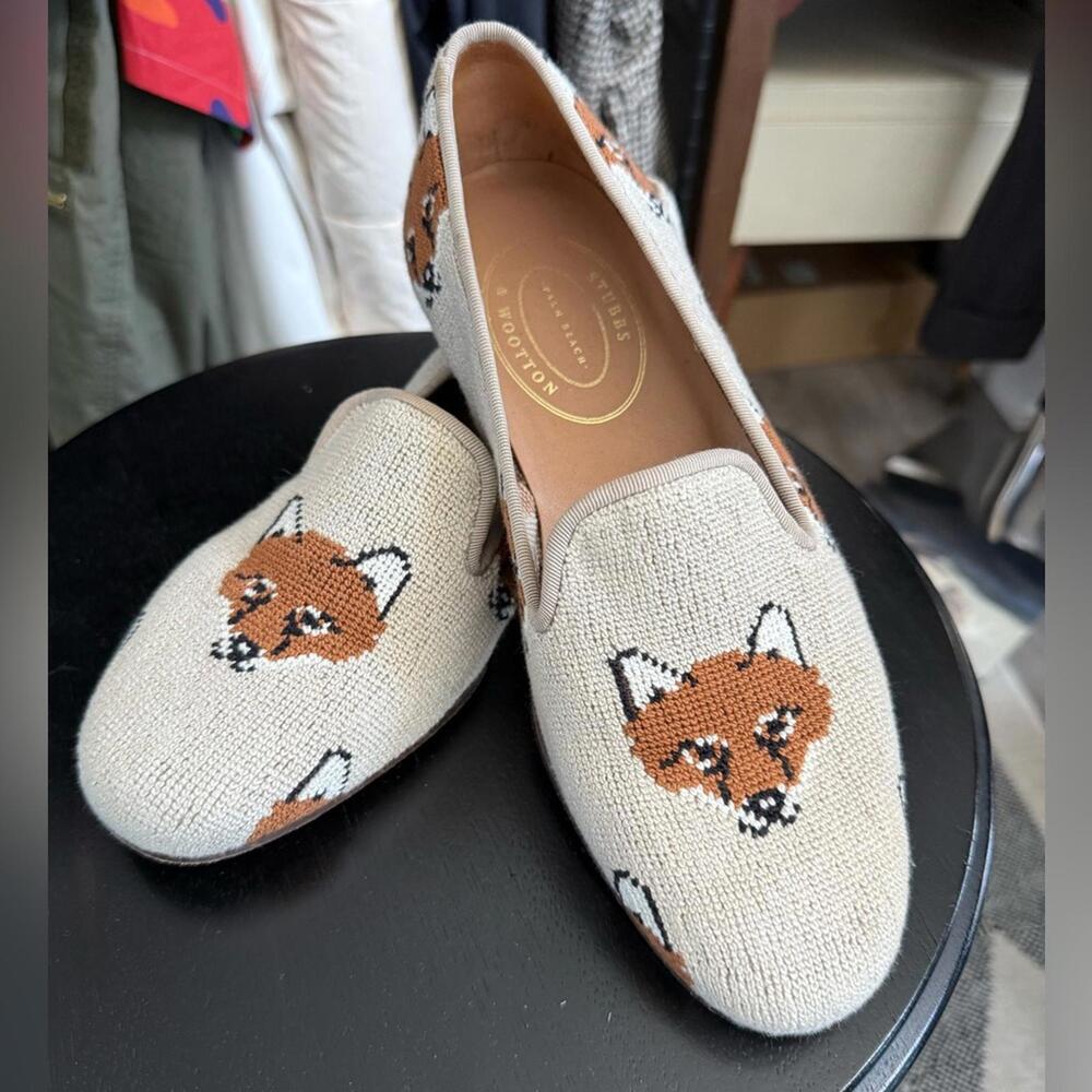 Stubbs & Wootton Beige Fox Loafers